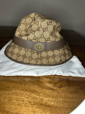 Preloved Gucci Brown GG Supreme Bucket Hat